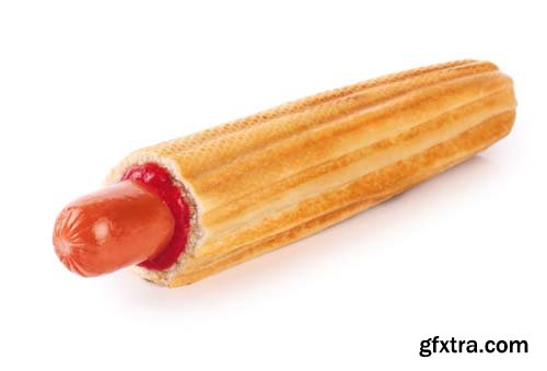 French Hot-Dog Isolated - 10xJPGs