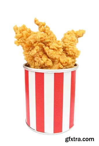 Fried Chicken In Box Isolated - 7xJPGs