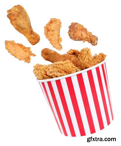 Fried Chicken In Box Isolated - 7xJPGs