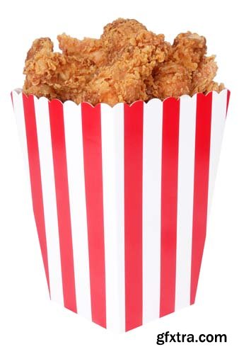 Fried Chicken In Box Isolated - 7xJPGs