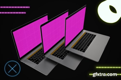 Neon Floating Macbook Pro