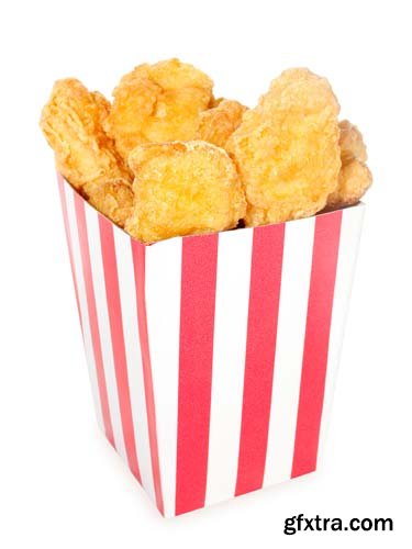 Fried Chicken In Box Isolated - 7xJPGs