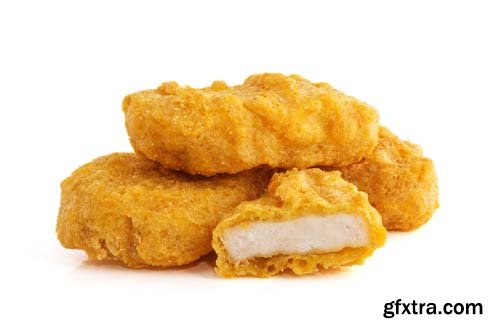 Fried Chicken Nuggets Isolated - 10xJPGs