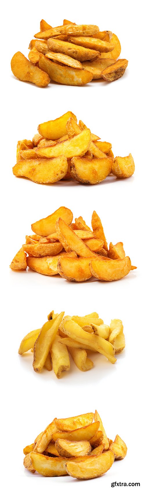 Fried Potato Wedges Isolated - 5xJPGs