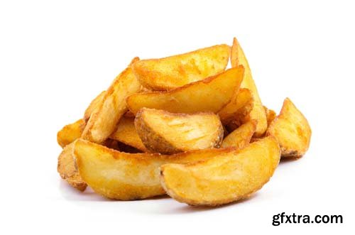 Fried Potato Wedges Isolated - 5xJPGs