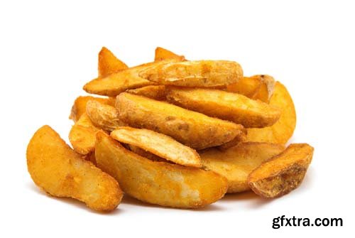 Fried Potato Wedges Isolated - 5xJPGs