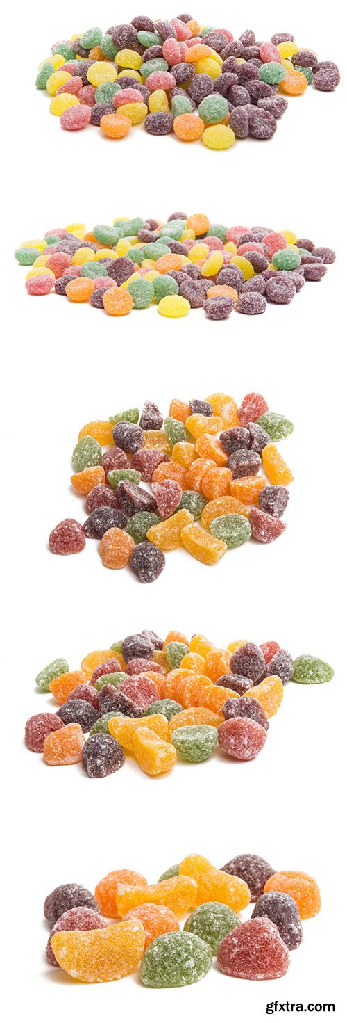 Fruit Jelly Candies Isolated - 10xJPGs