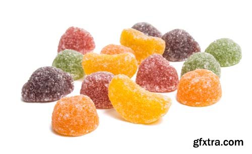 Fruit Jelly Candies Isolated - 10xJPGs