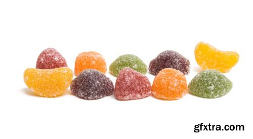 Fruit Jelly Candies Isolated - 10xJPGs