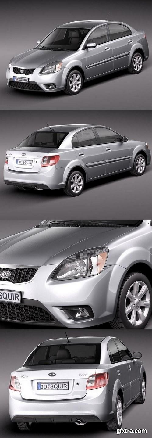 Kia Rio Sedan 2010 3D Model