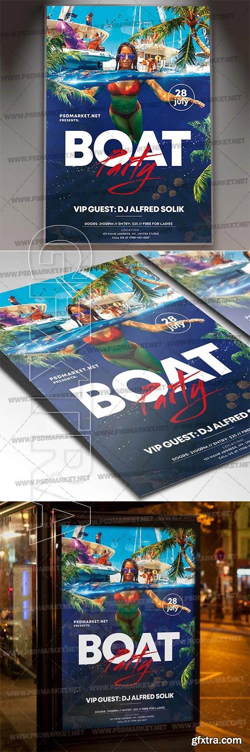 BOAT PARTY FLYER - PSD TEMPLATE