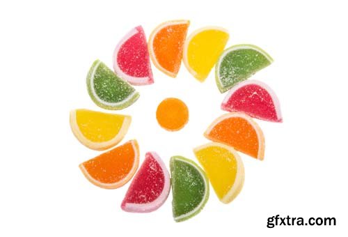 Jelly Fruit Slices Isolated - 15xJPGs