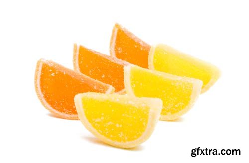 Jelly Fruit Slices Isolated - 15xJPGs