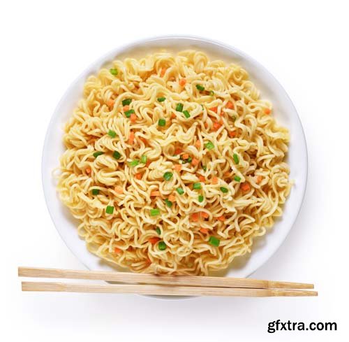 Plate Of Noodles Isolated - 5xJPGs