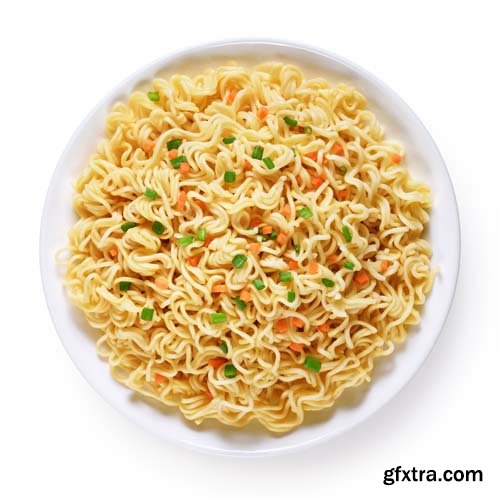 Plate Of Noodles Isolated - 5xJPGs