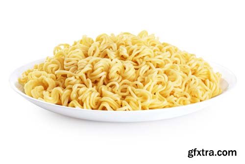 Plate Of Noodles Isolated - 5xJPGs