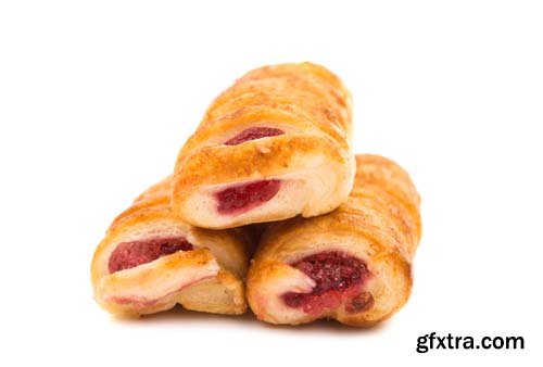 Puff Pastry With Jam Isolated - 13xJPGs