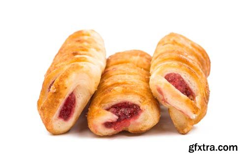 Puff Pastry With Jam Isolated - 13xJPGs