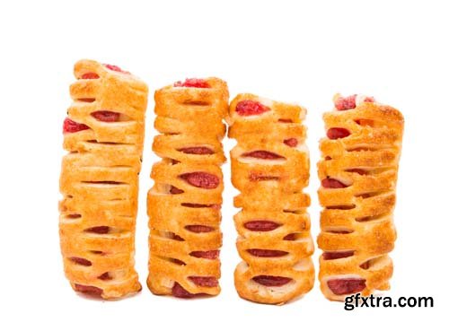 Puff Pastry With Jam Isolated - 13xJPGs