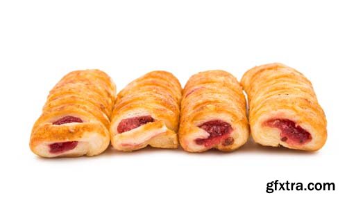 Puff Pastry With Jam Isolated - 13xJPGs