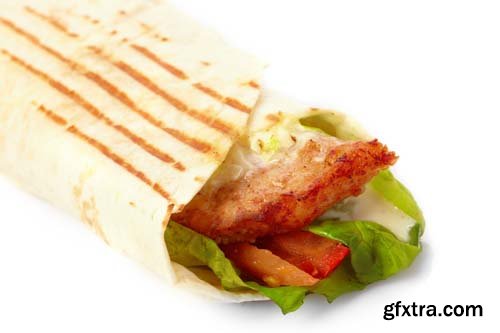 Tortilla With Vegetables Isolated - 10xJPGs