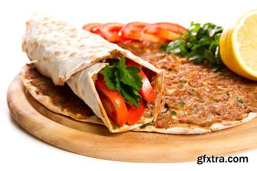 Turkish Pizza Lahmacun Isolated - 15xJPGs