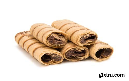 Wafer Rolls With Chocolate-1 Isolated - 11xJPGs