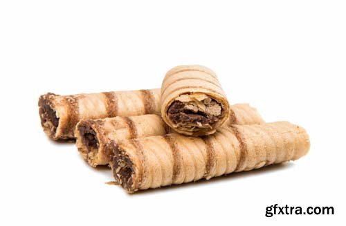 Wafer Rolls With Chocolate-1 Isolated - 11xJPGs