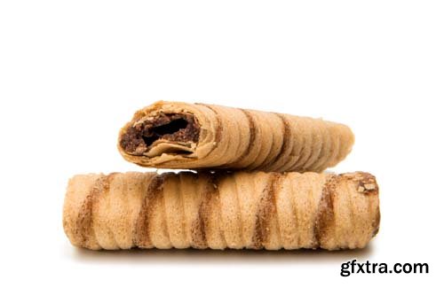 Wafer Rolls With Chocolate-1 Isolated - 11xJPGs