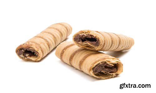 Wafer Rolls With Chocolate-1 Isolated - 11xJPGs