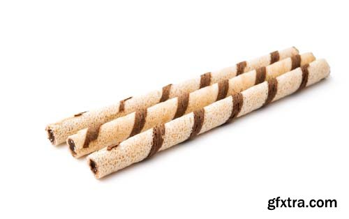 Wafer Rolls With Chocolate-2 Isolated - 15xJPGs