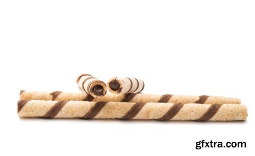 Wafer Rolls With Chocolate-2 Isolated - 15xJPGs