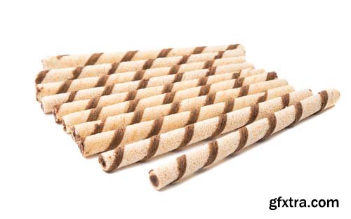 Wafer Rolls With Chocolate-2 Isolated - 15xJPGs