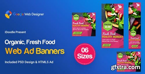 CodeCanyon - C47 - Organic, Fresh Food Banners GWD & PSD - 23888110