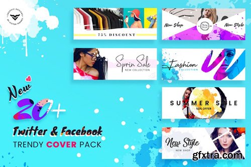 Facebook & Twitter Cover Social Media Templates