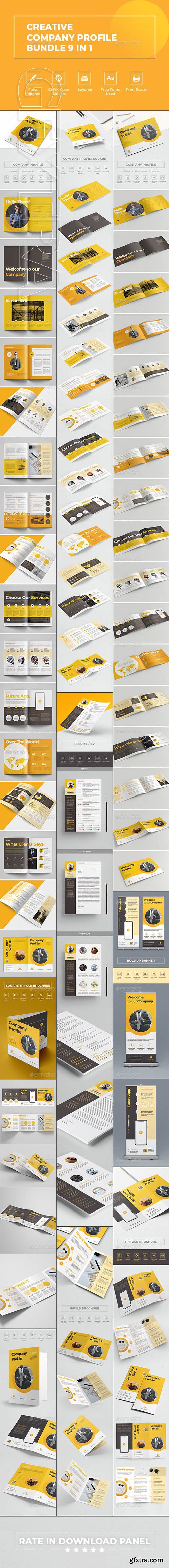 GraphicRiver - Creative Company Profile Bundle 9 in 1 23702556