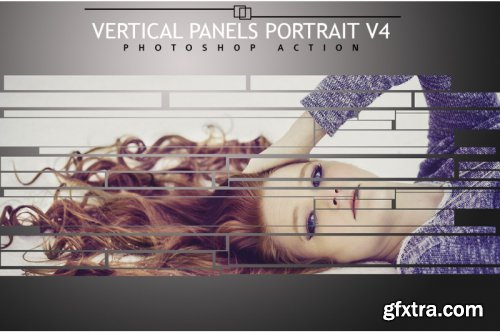 4 in 1 Vertical Panels Portrait Bundle Photoshop Action