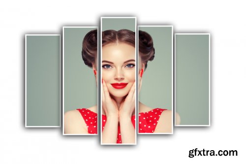 4 in 1 Vertical Panels Portrait Bundle Photoshop Action