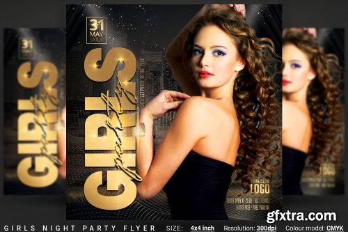 CreativeMarket - Girls Night Party Flyer 3743744