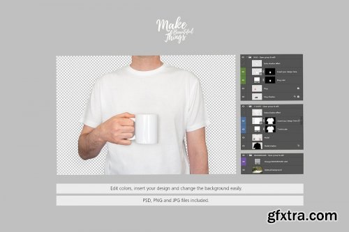 CreativeMarket - Mug mockup and editable T-shirt 3761036