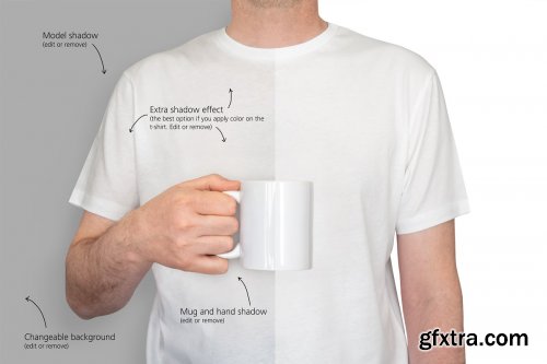 CreativeMarket - Mug mockup and editable T-shirt 3761036