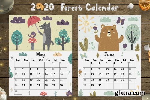 2020 Forest Calendar Template 3771669