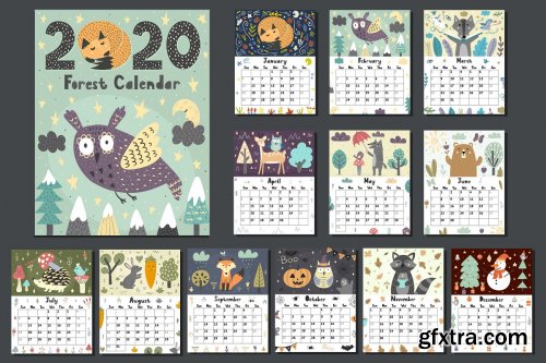 2020 Forest Calendar Template 3771669