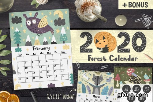 2020 Forest Calendar Template 3771669