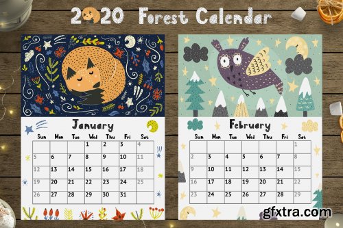 2020 Forest Calendar Template 3771669