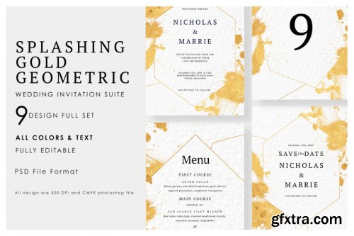 Splashing & Geometric Wedding Suite