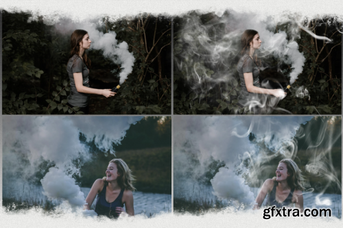 Smog, fog, smoke overlays textures actions presets effect