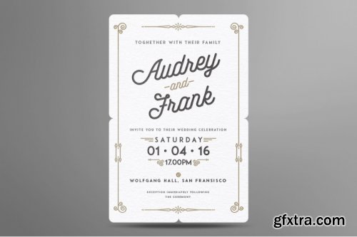 Letterpress Wedding Invitation