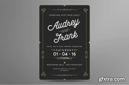 Letterpress Wedding Invitation