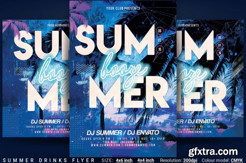 CreativeMarket - Summer Drinks Flyer 3778763